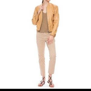 Gorgeous Frame Camel Leather Bomber